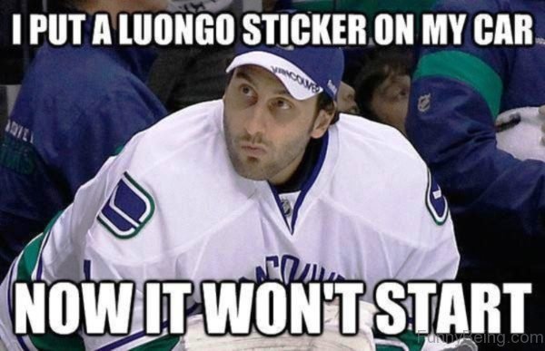 I Put A Luongo Sticker On My Car