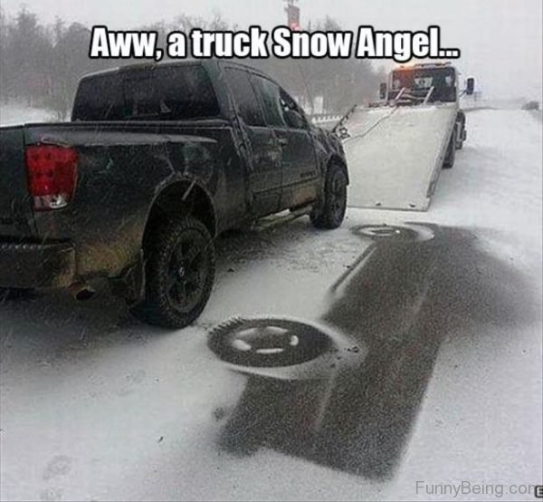 Aww A Truck Sonw Angel