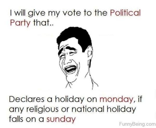 I Will Give My Vote To The Political Party