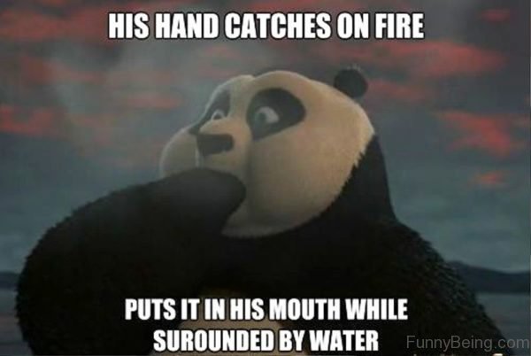 His Hand Catches On Fire