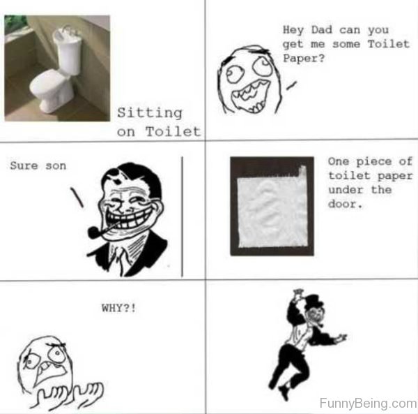 Sitting On Toilet