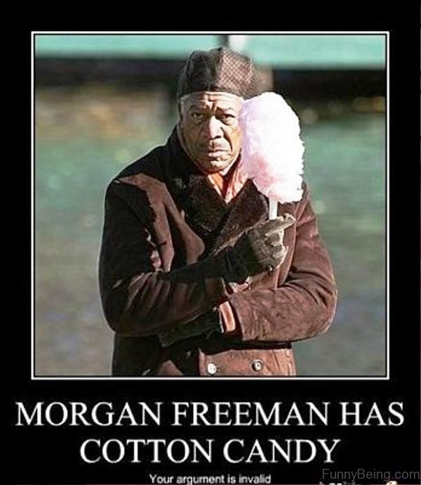 Morgan Freeman Has Cotton Candy