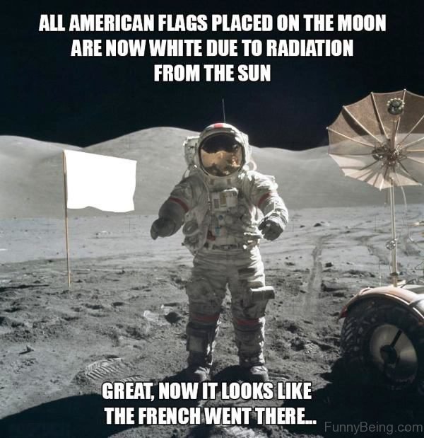 All American Flags Placed On The Moon