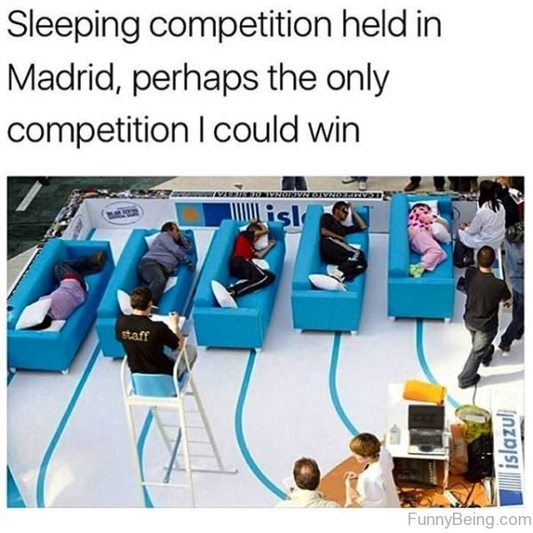 Sleeping Competition Held In Madrid