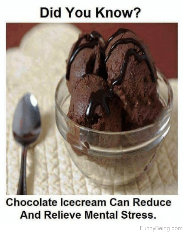 Chocolate Ic ecream Can Reduce And Relieve Mental Stress