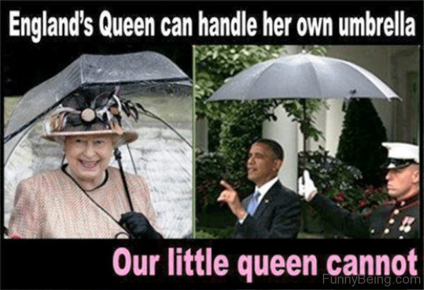 Englands Queen Cna Hndle Her Own Umbrella