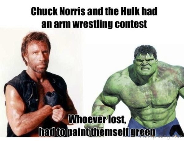 Chuck Norris And The Hulk Had An Arm Wrestling Contest