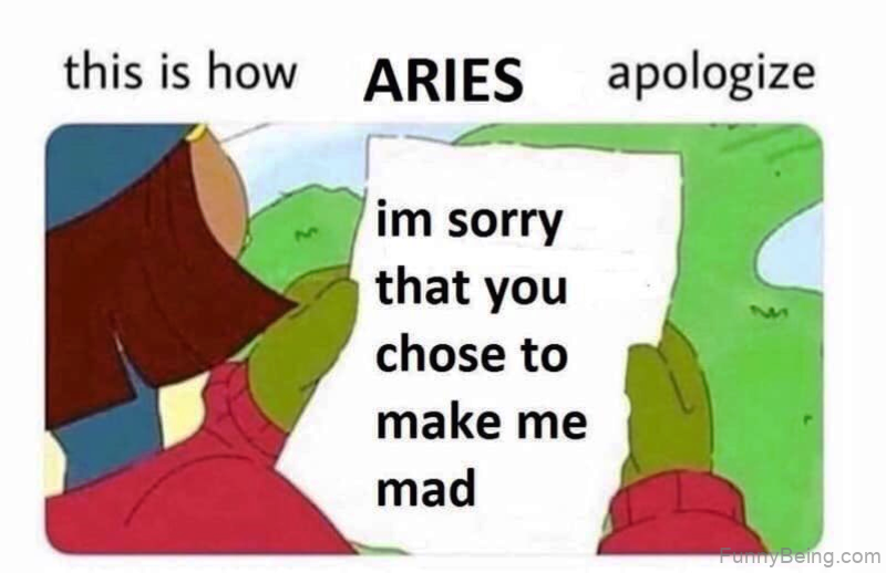 This Is How Aries Apologize